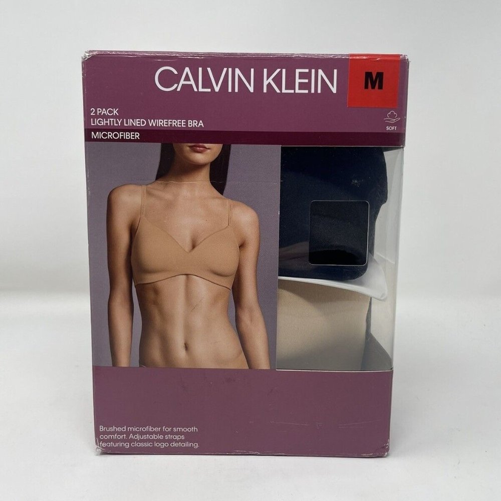 Calvin Klein Lightly Lined Wirefree Bra 2 Pack (M)